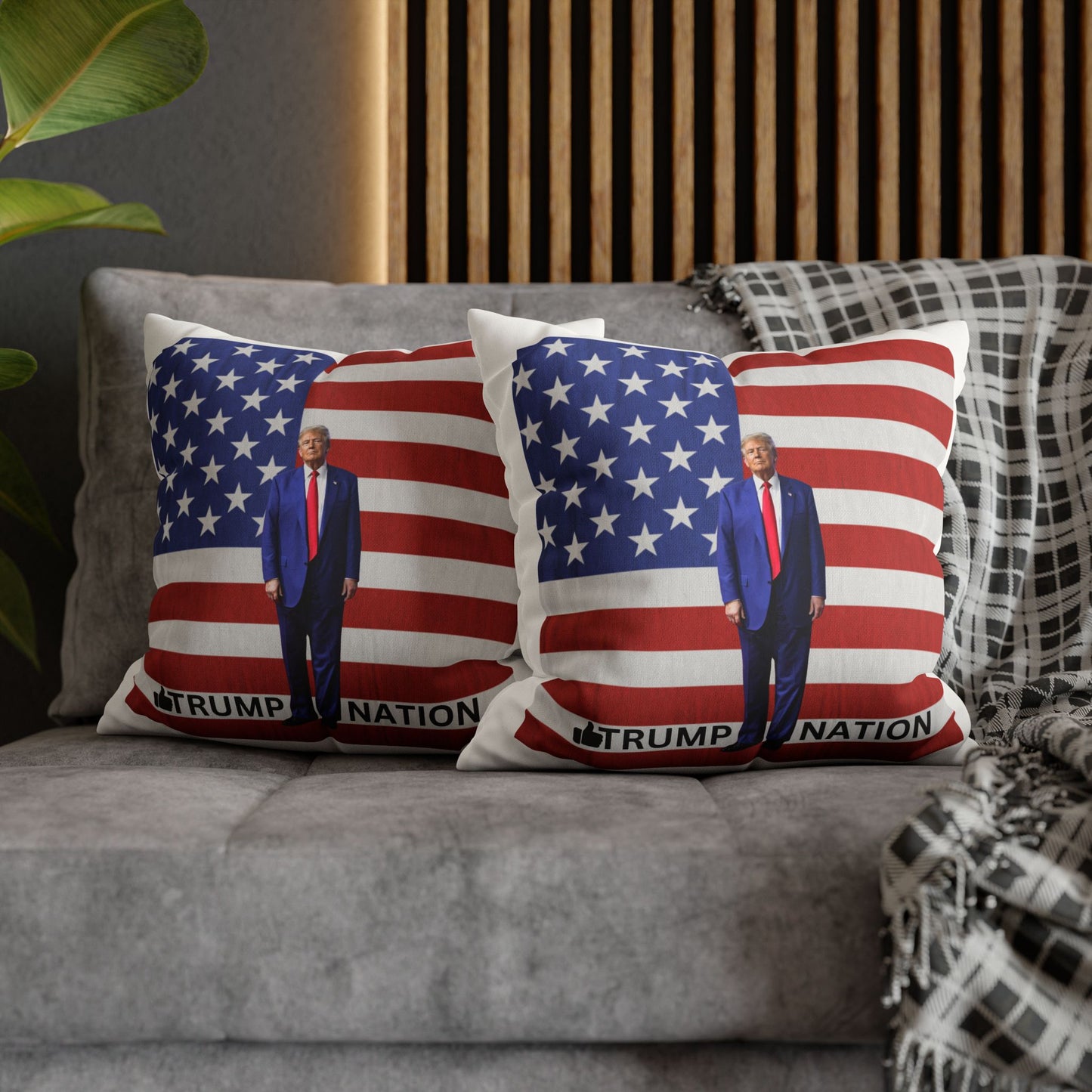 Patriotic Faux Suede Pillowcase – Trump Nation Design