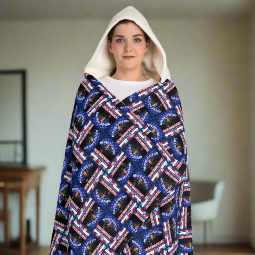 Don't Blame Me - Voted for Kamala Christmas Hooded Sherpa Fleece Blanket