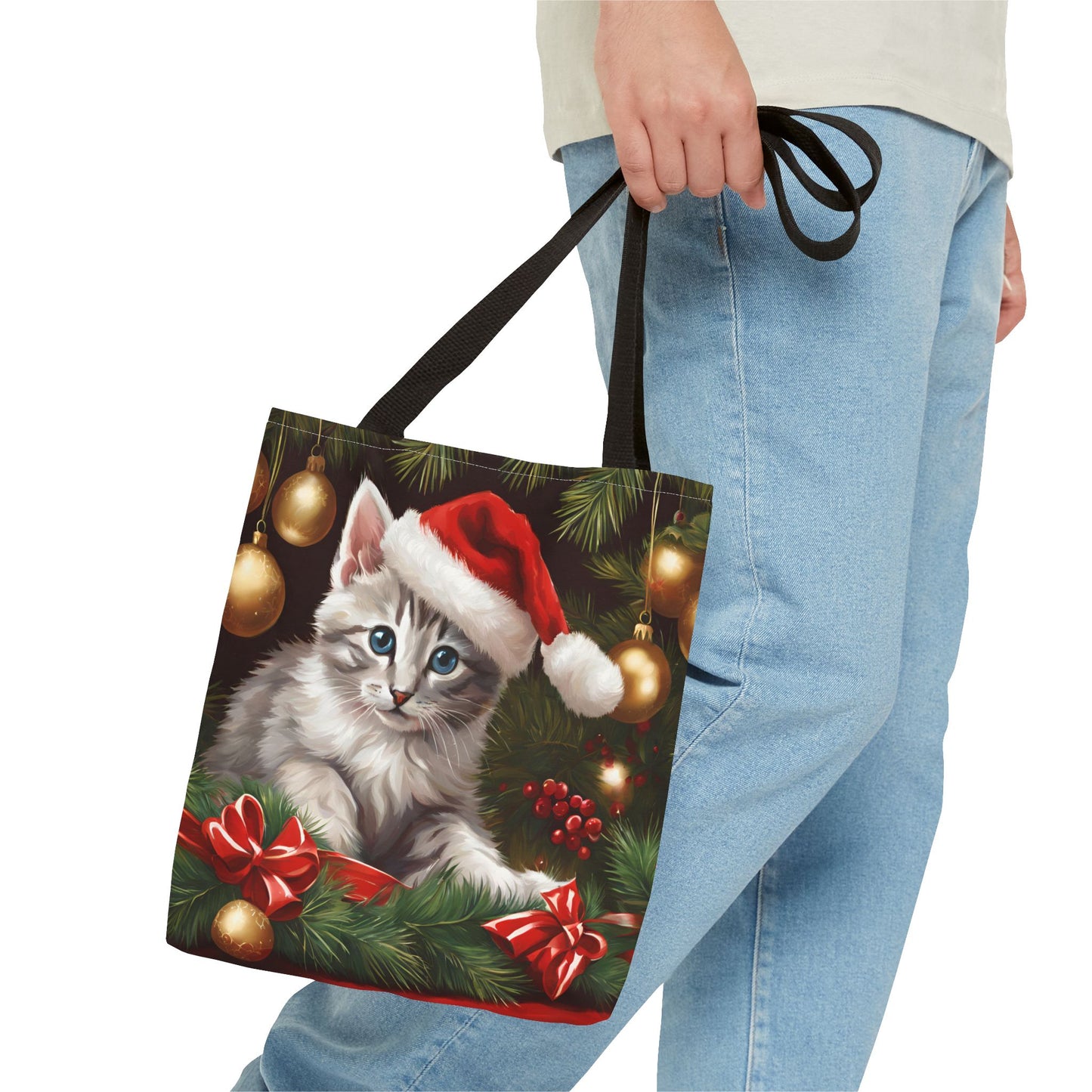 Christmas Kitten Christmas Tote Bag