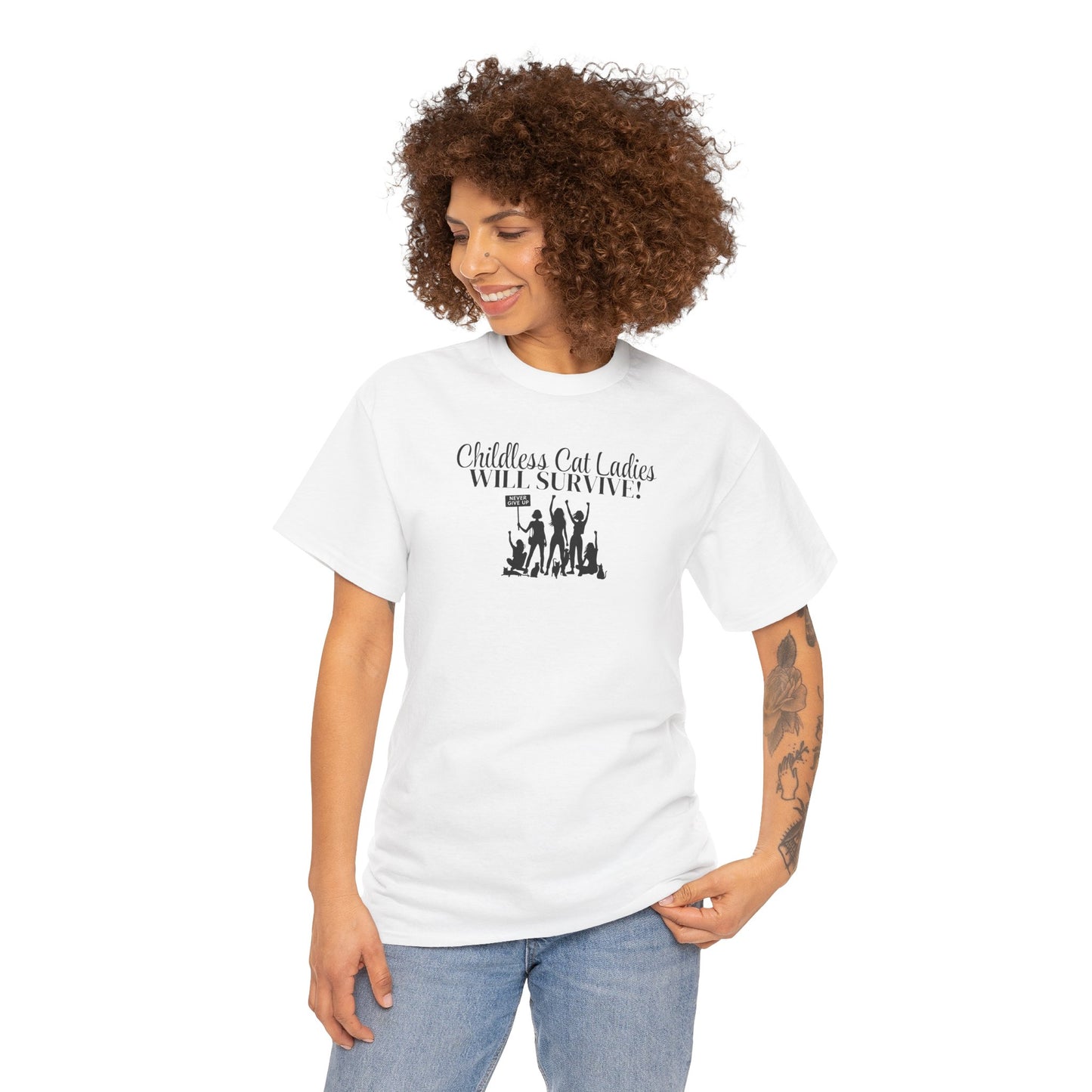 Childless Cat Ladies WILL Survive Unisex Heavy Cotton Tee