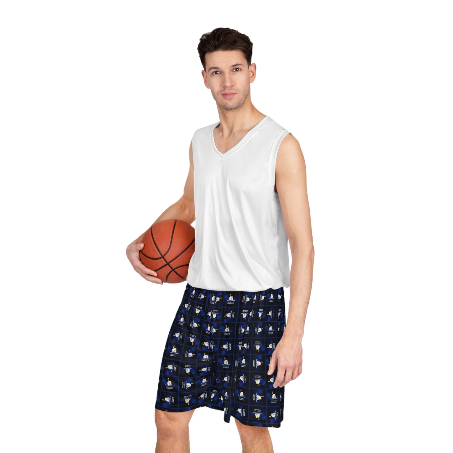 Stylish Basketball Shorts with Voted for Kamala Pattern