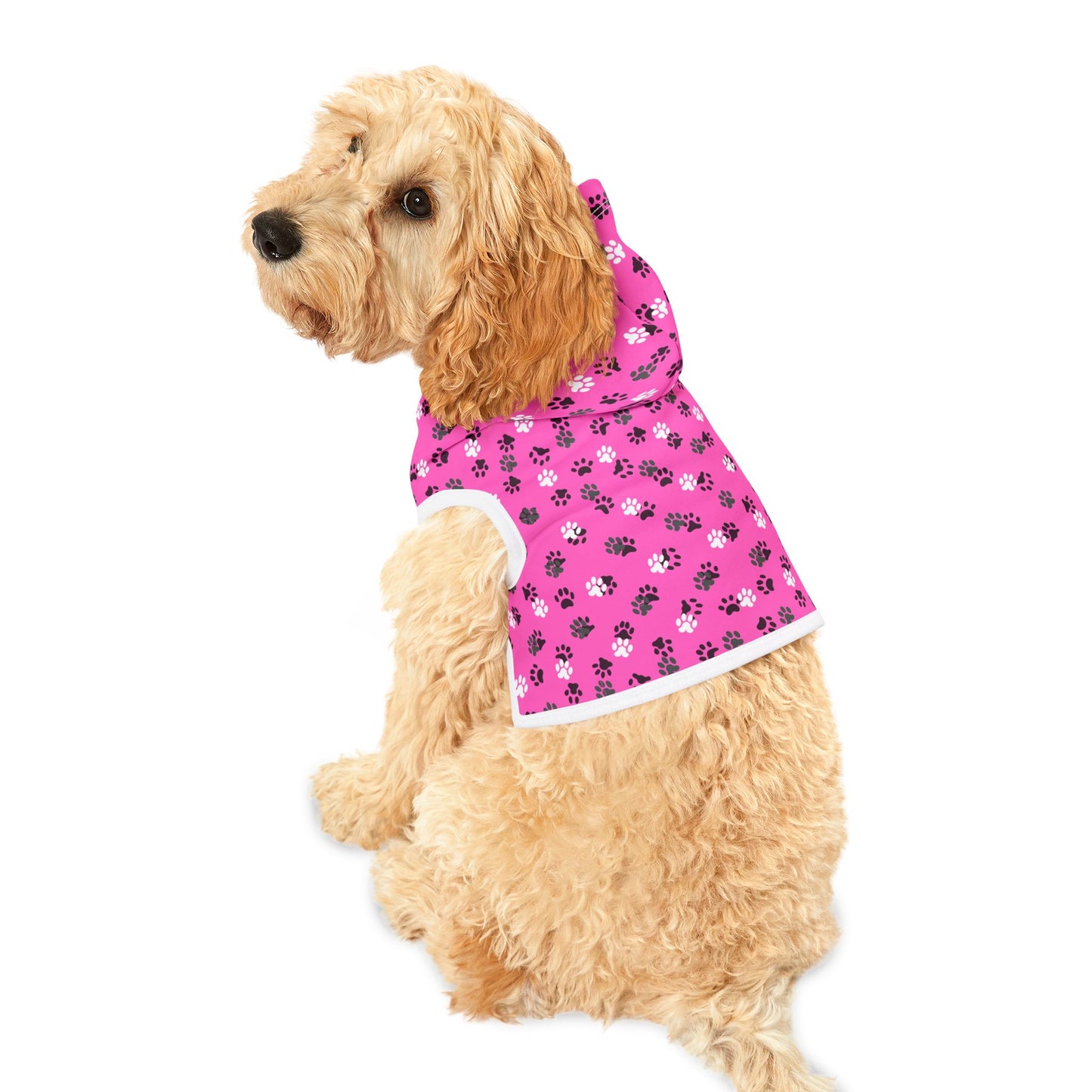 Pink Paw Prints Pet Hoodie