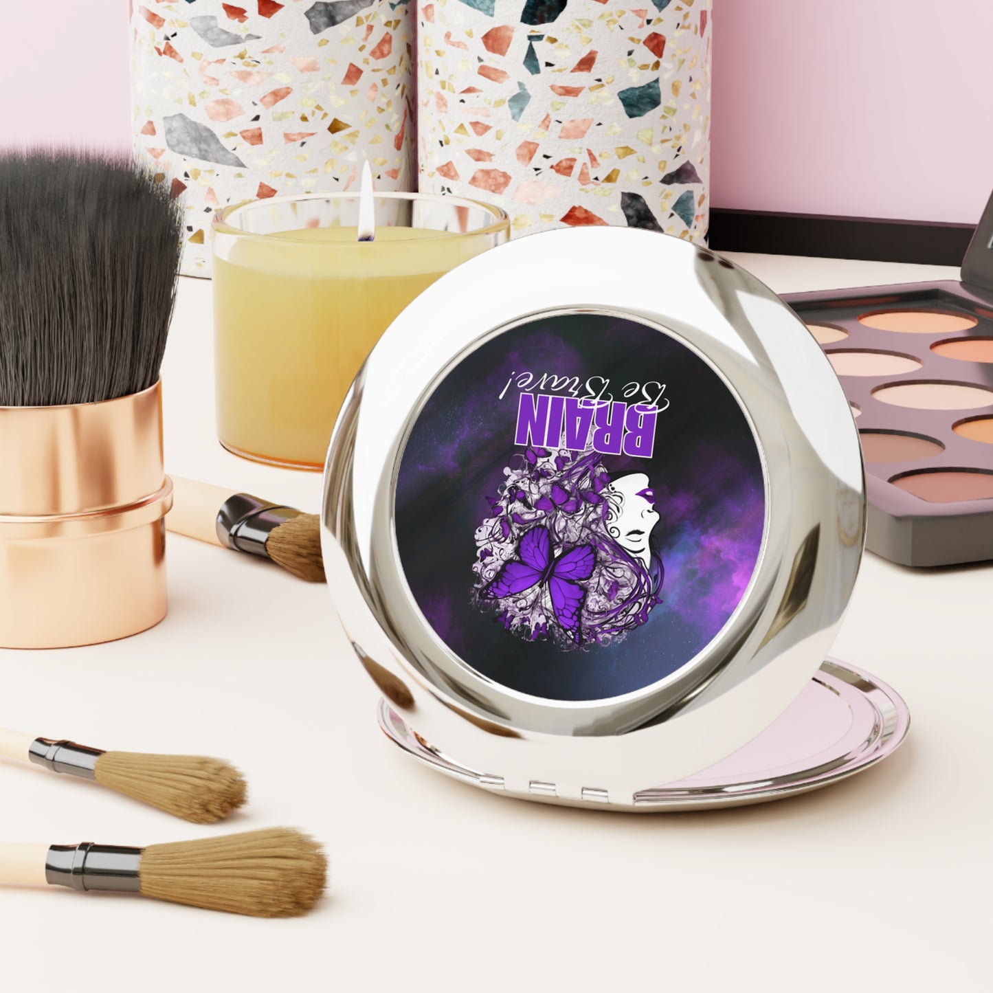 Brain Be Brave Compact Travel Mirror