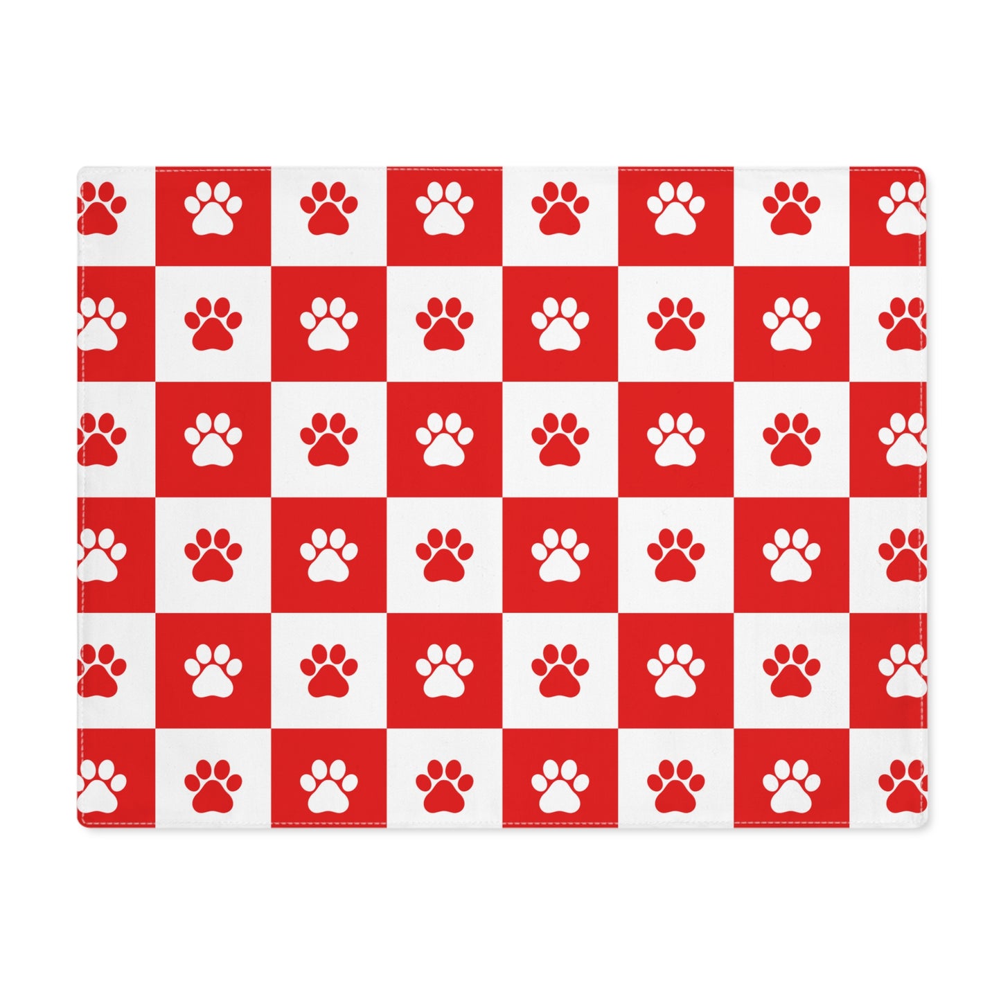 Red & White Paws Placemat, 1pc