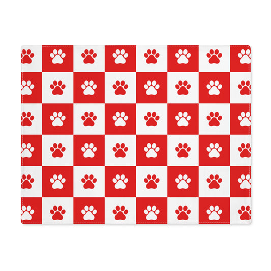 Red & White Paws Placemat, 1pc