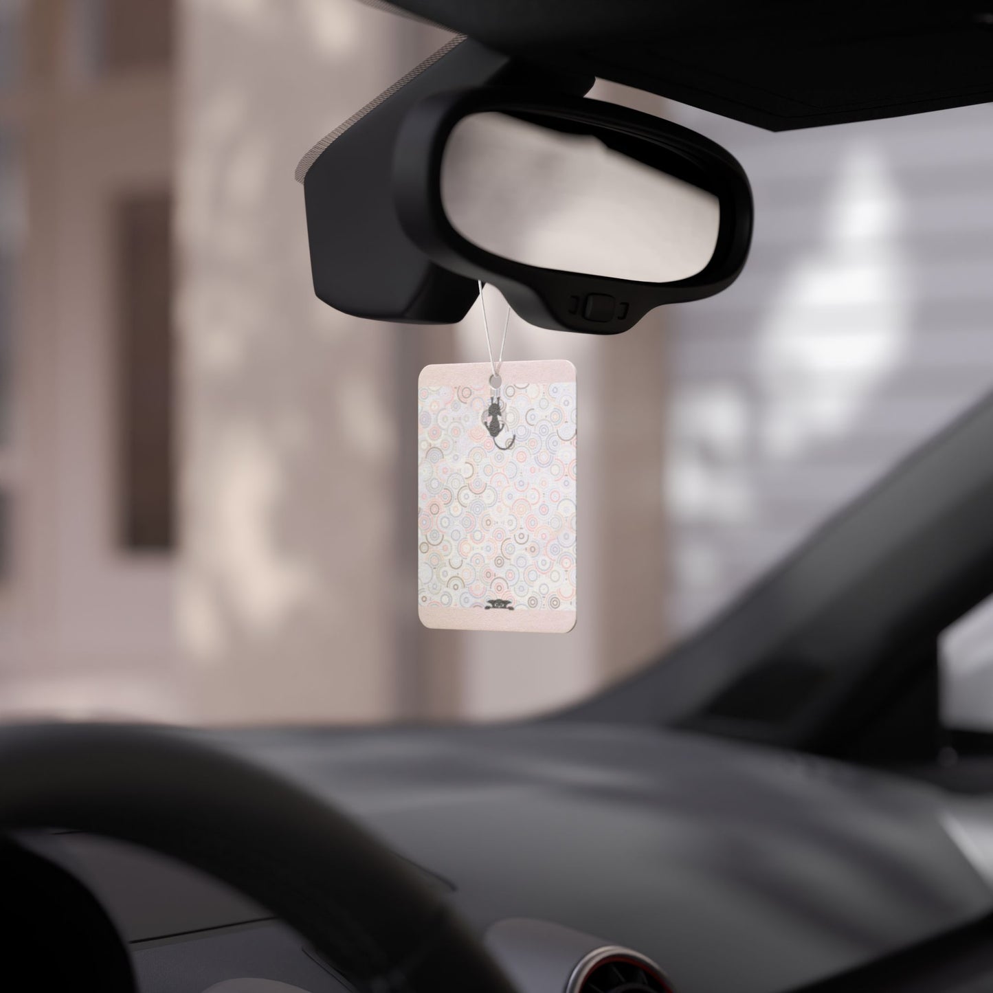 Swirly Background Kitty Car Air Freshener