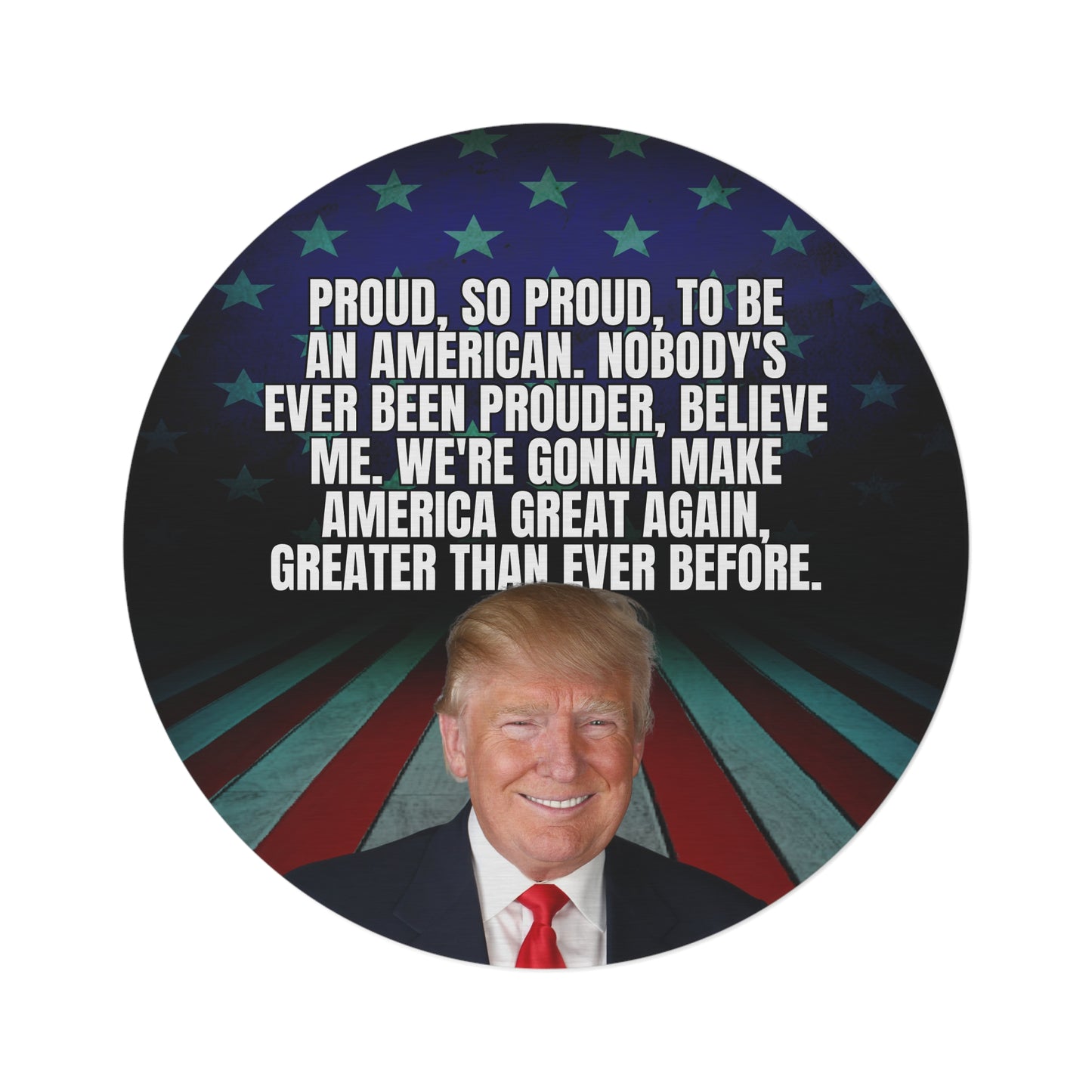 Patriotic Round Rug - 'Make America Great Again' Design