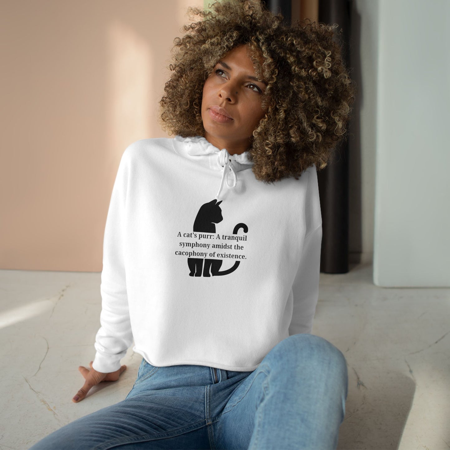 Purr Prose: Cacaphony of Life Crop Hoodie