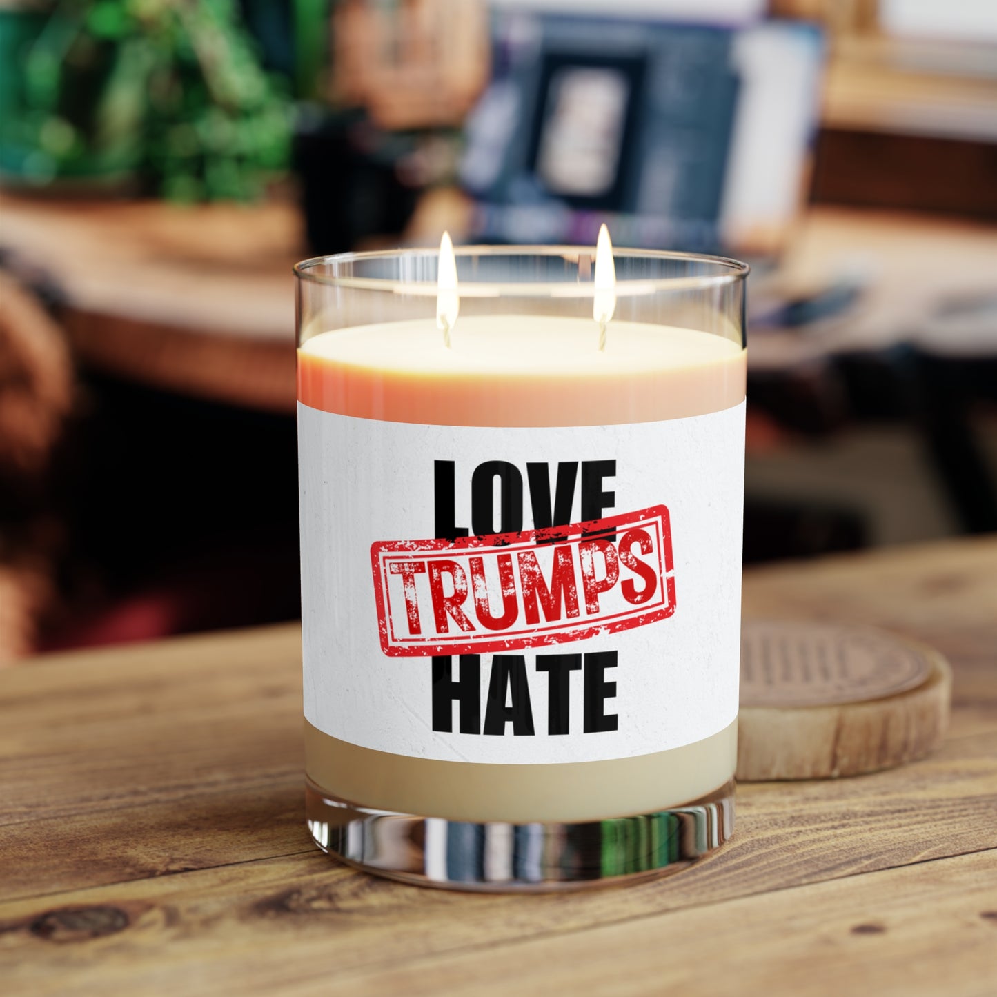 Love Trumps Hate Scented Candle - Full Glass, 11oz