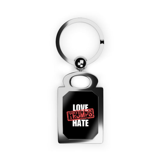 Love Trumps Hate Rectangle Photo Keyring