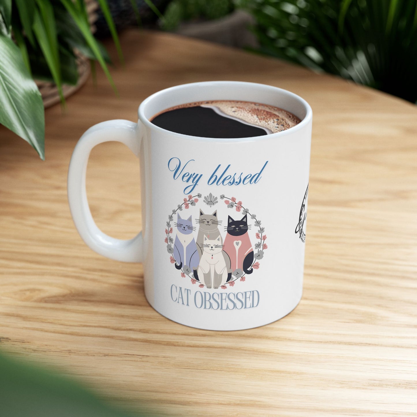 Very Blessed Cat Obsessed Ceramic Mug, (11oz, 15oz)