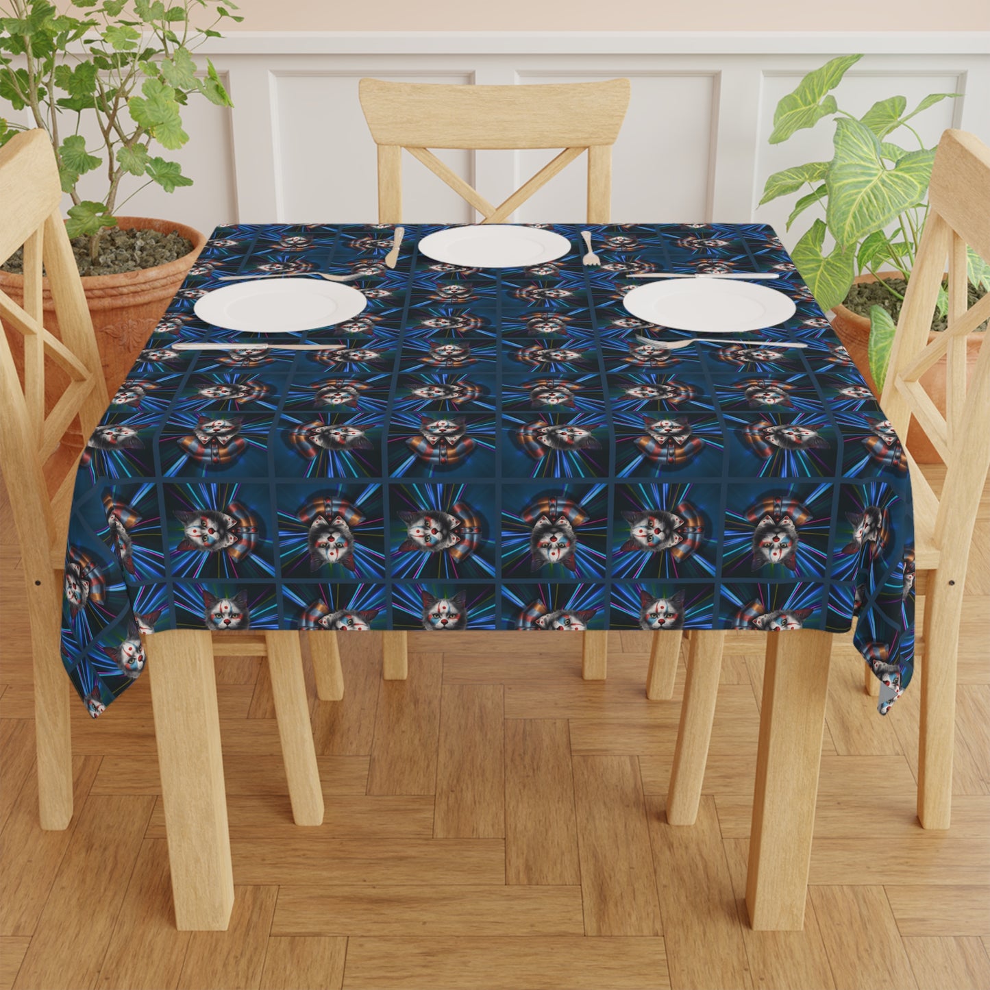 Clown Cat Novelty Tablecloth