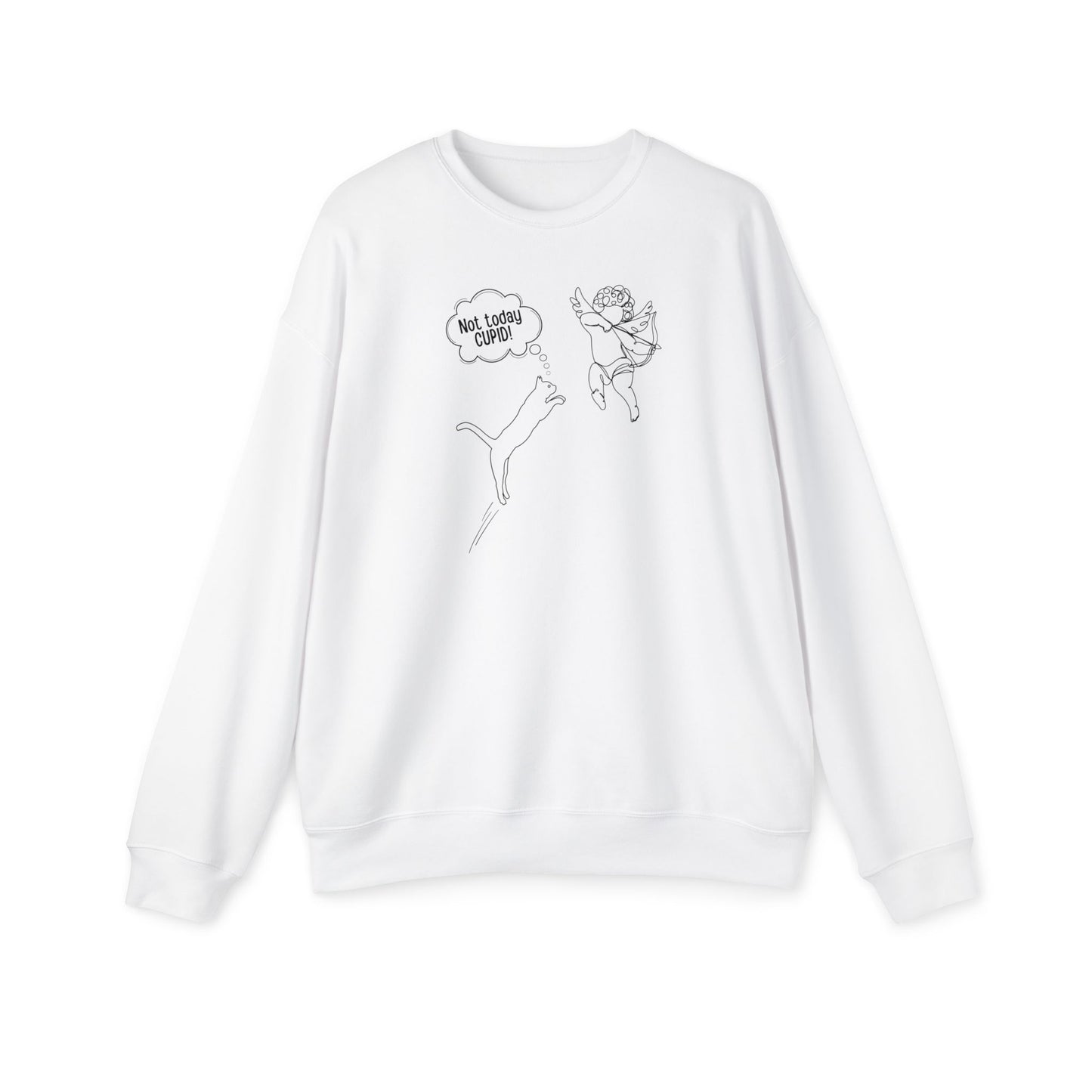 Not Today Cupid Valentine's Day Women's Drop Shoulder Sweatshirt