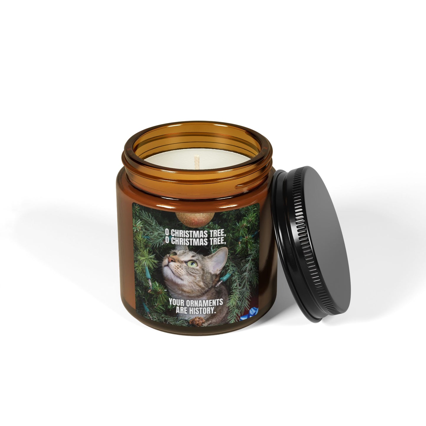 O Christmas Tree Scented Soy Candle (Amber Jar)