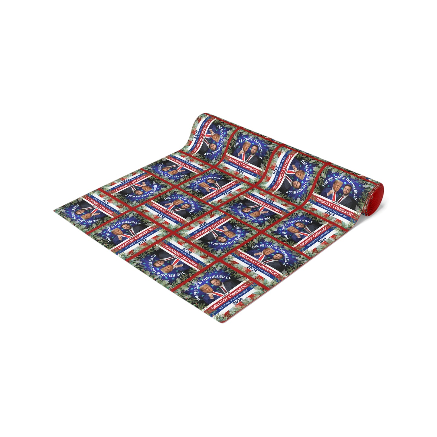 Felon & Hillbilly Christmas Themed Table Runner (Cotton, Poly)