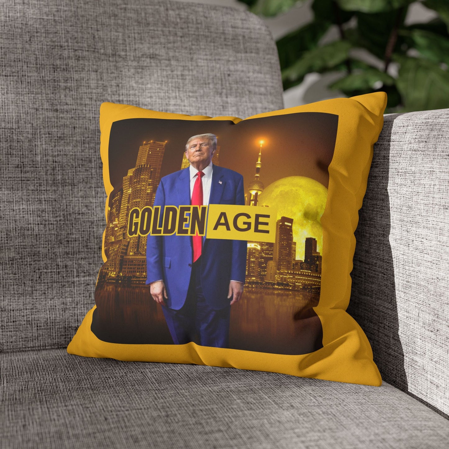 Golden Age Faux Suede Pillowcase - Unique Home Decor for Political Enthusiasts