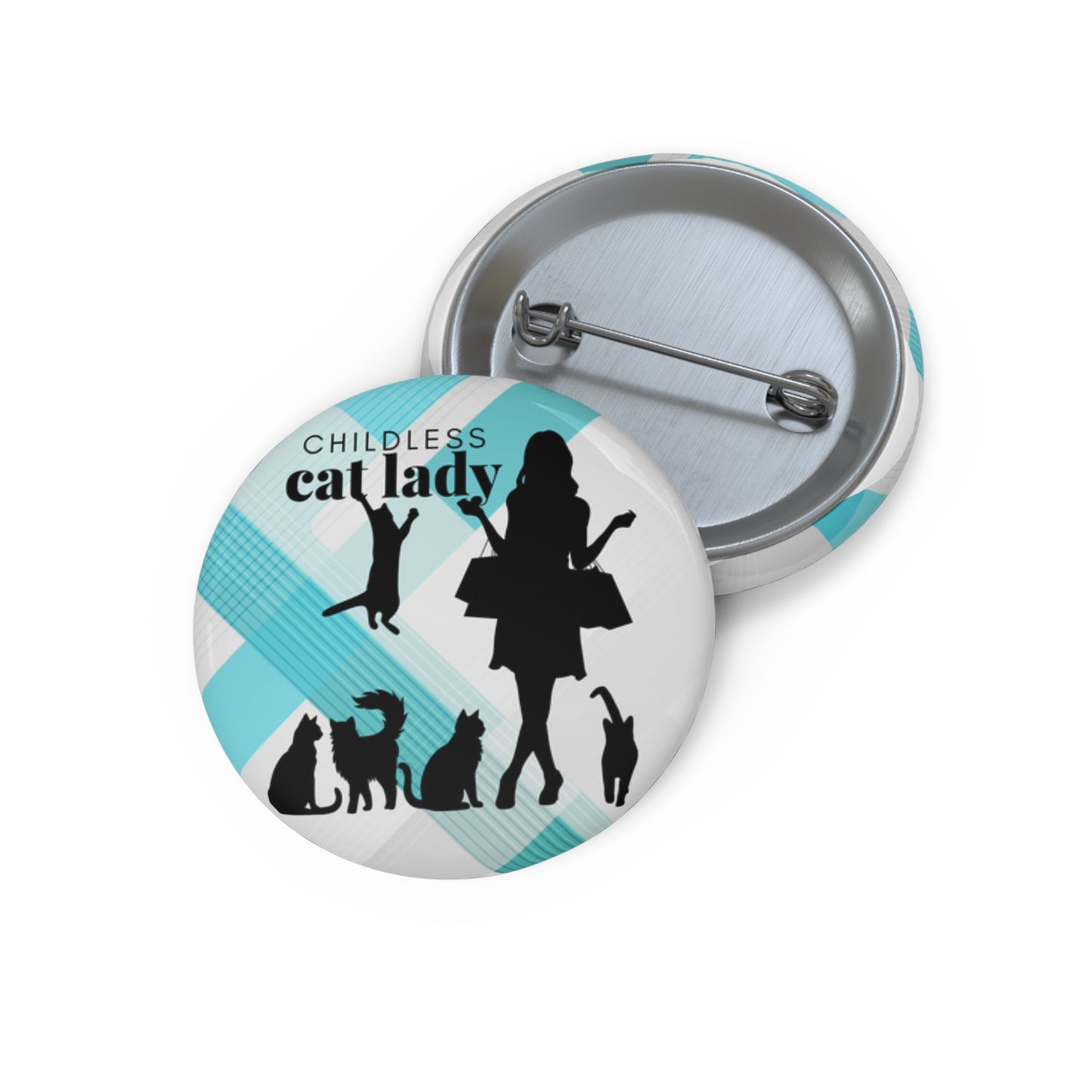 Shopping Childless Cat Lady Pin Buttons