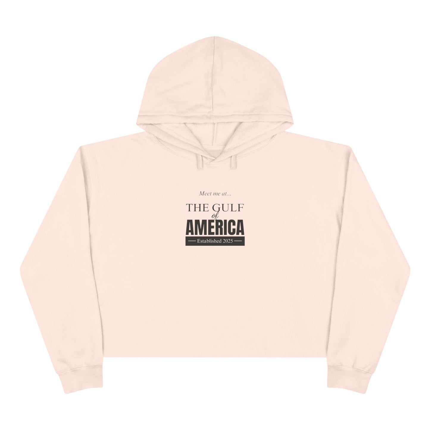 Stylish Crop Hoodie - 'Meet Me At The Gulf America' Design