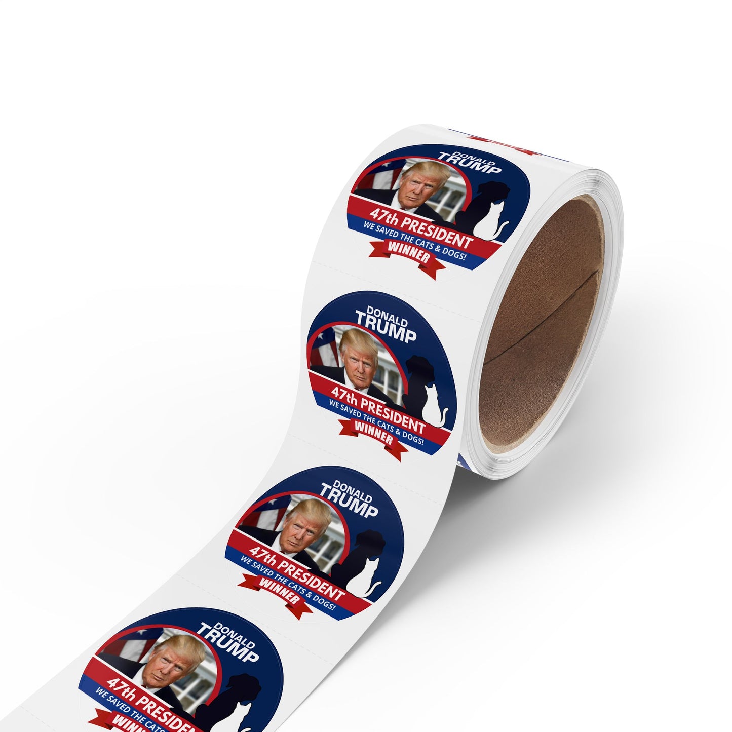 Trump 47th President Round Sticker Label Rolls