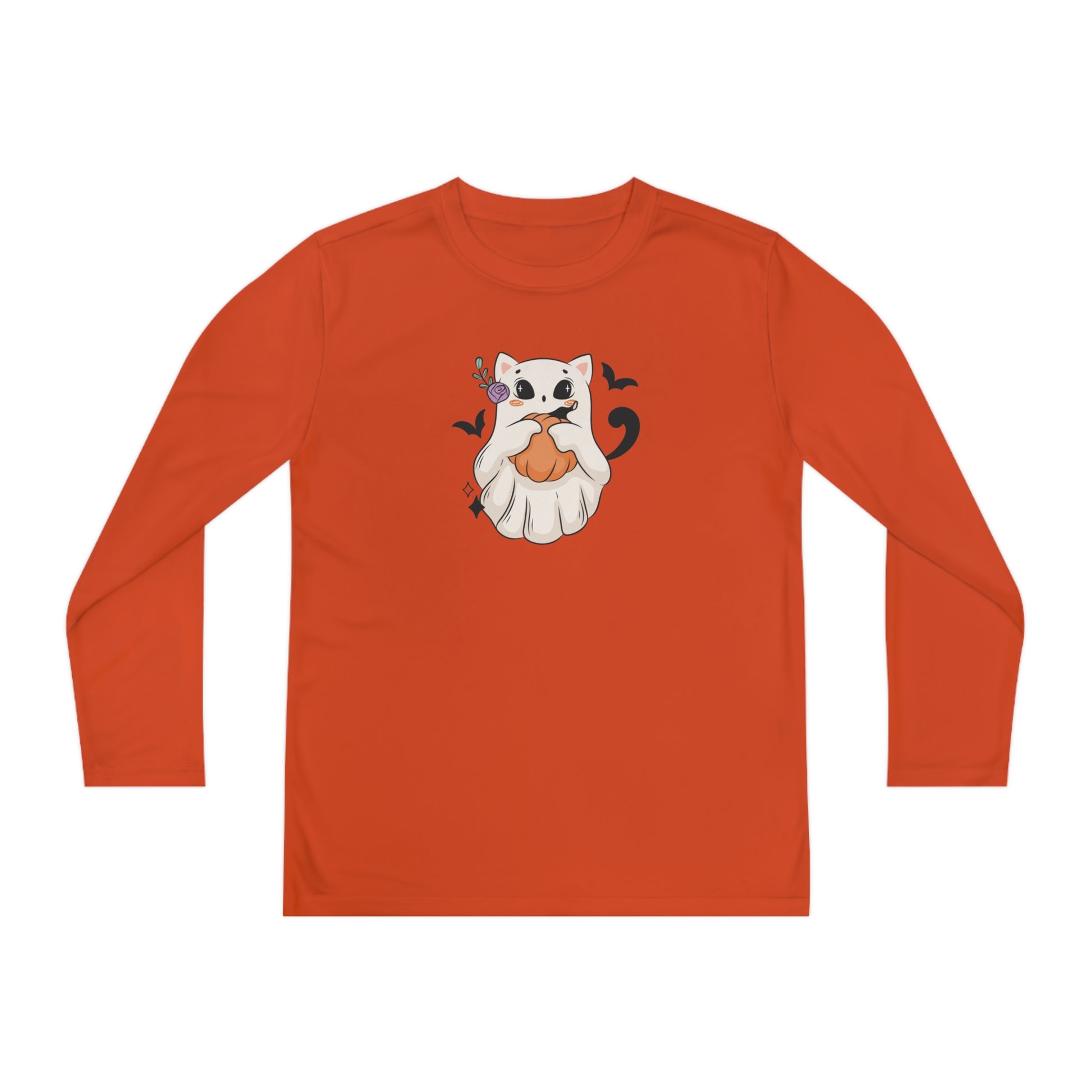 Sweet Kitty Ghost Youth Long Sleeve Competitor Tee - Kids clothes - Epileptic Al’s Shop