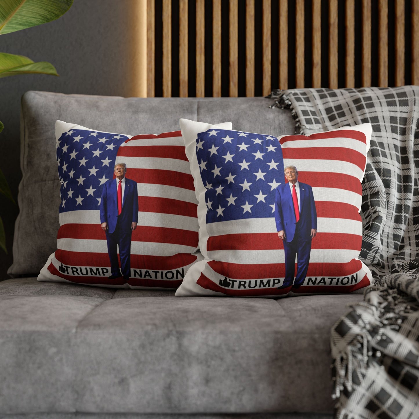 Patriotic Faux Suede Pillowcase – Trump Nation Design