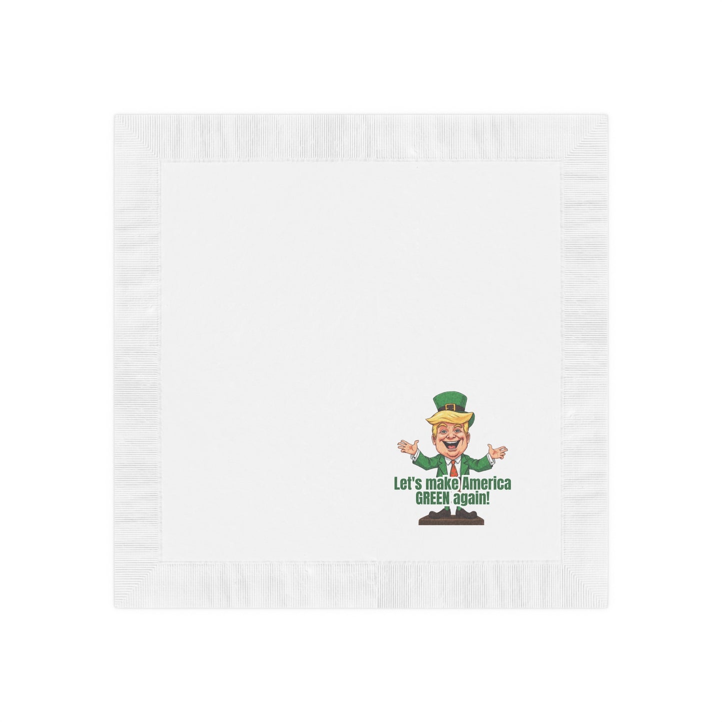 Trump St. Patrick's Day White Coined Napkins