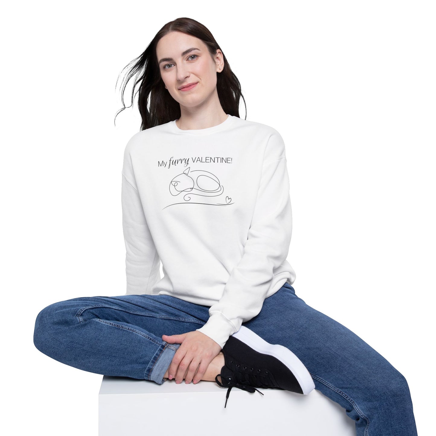 My Furry Valentine Women's Drop Shoulder Sweatshirt