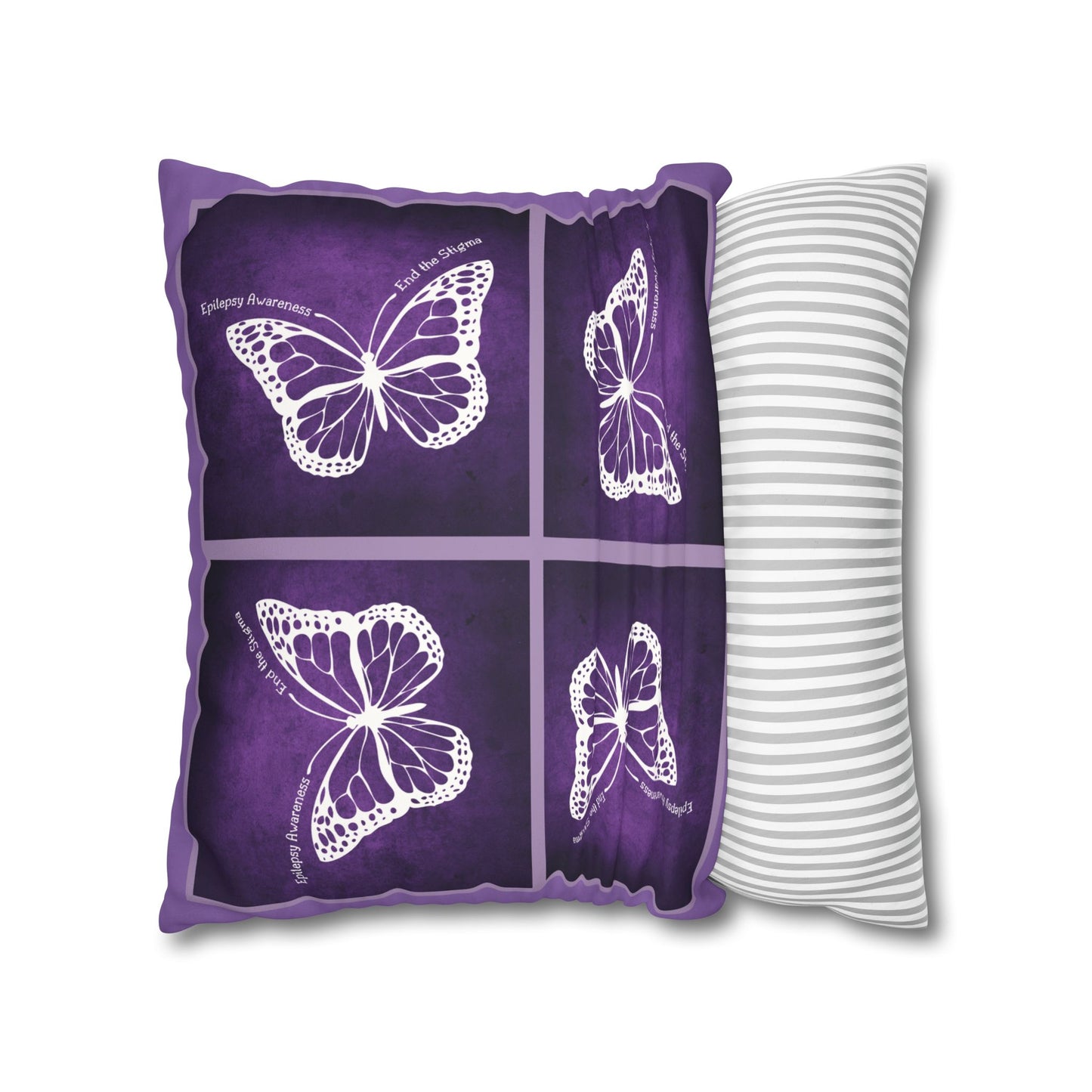 Butterfly Faux Suede Pillowcase for Epilepsy Awareness