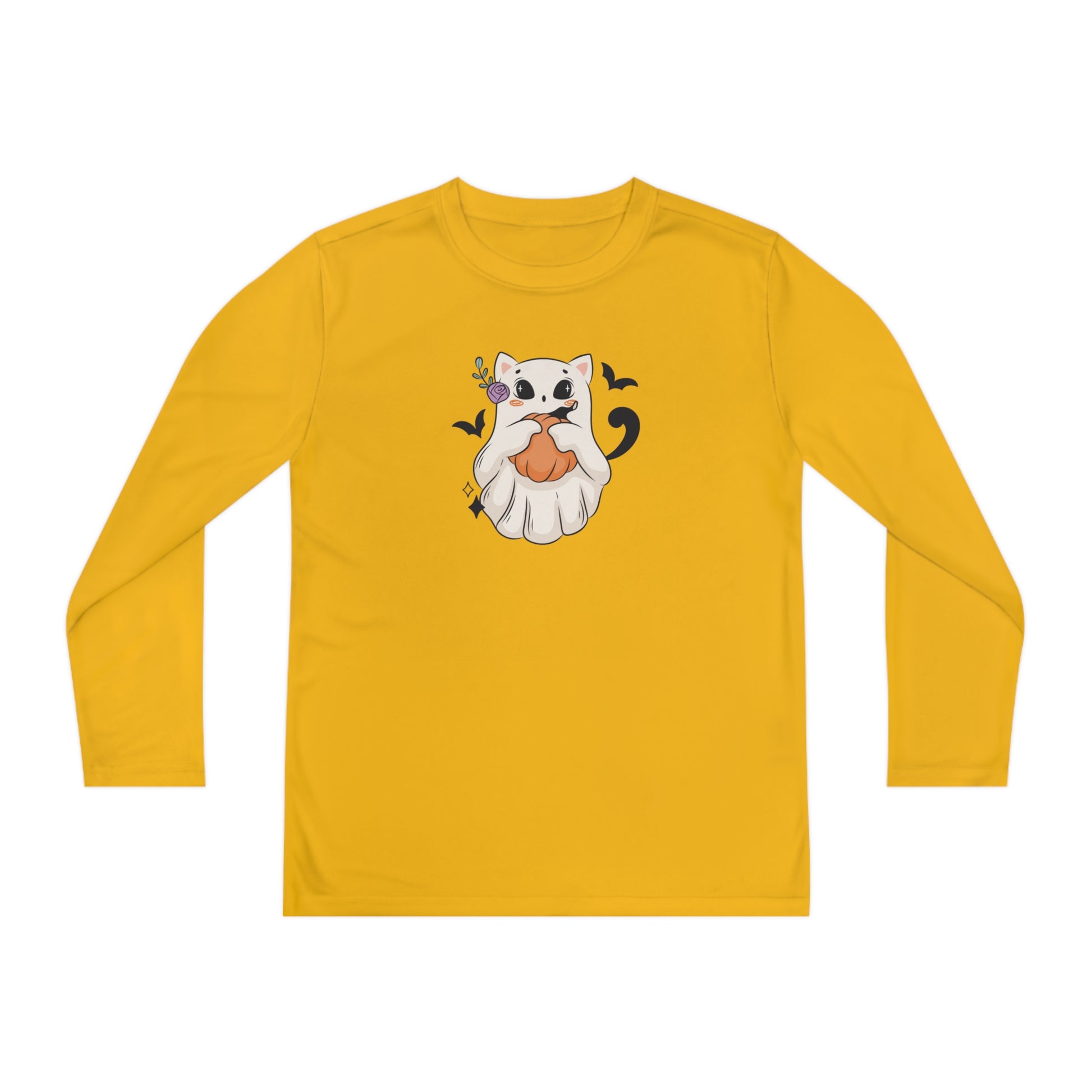 Sweet Kitty Ghost Youth Long Sleeve Competitor Tee - Kids clothes - Epileptic Al’s Shop