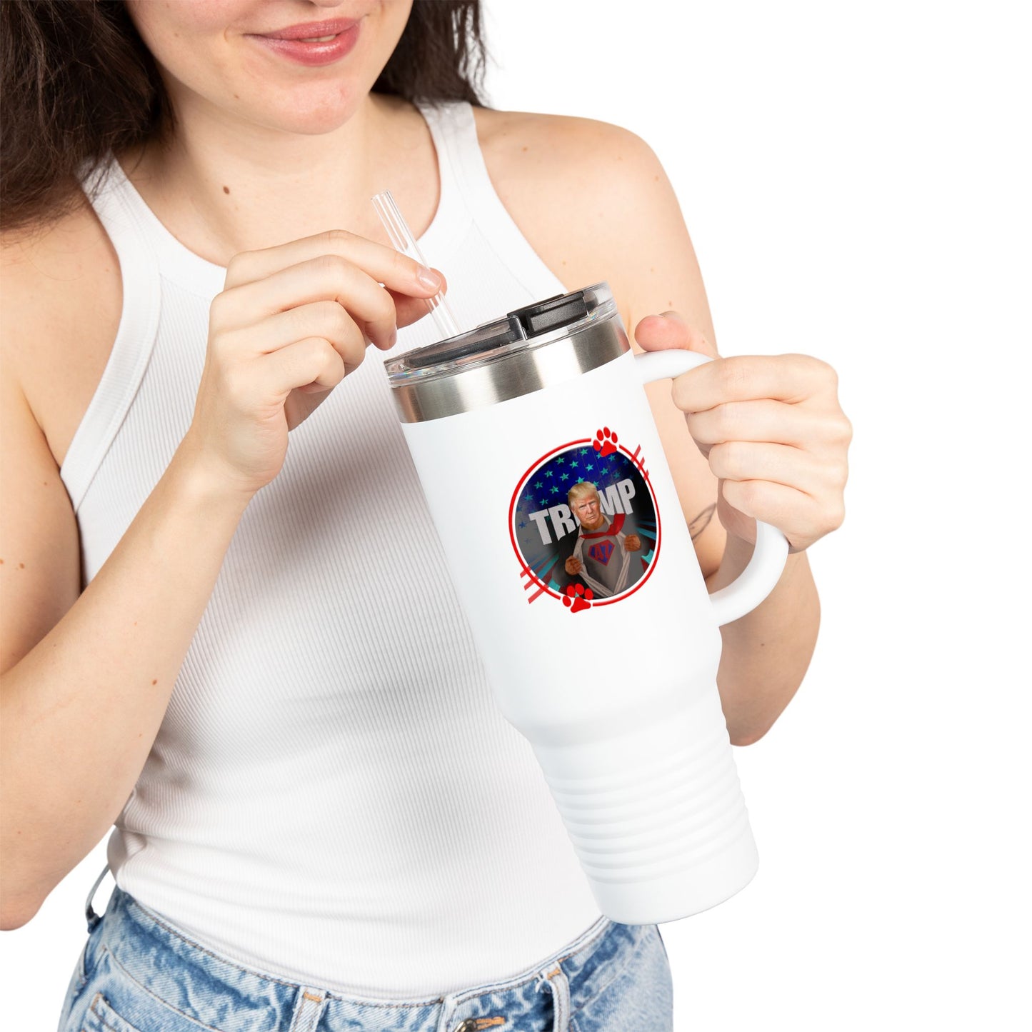 Patriotic Insulated Travel Mug - 40oz with Funny Trump Design