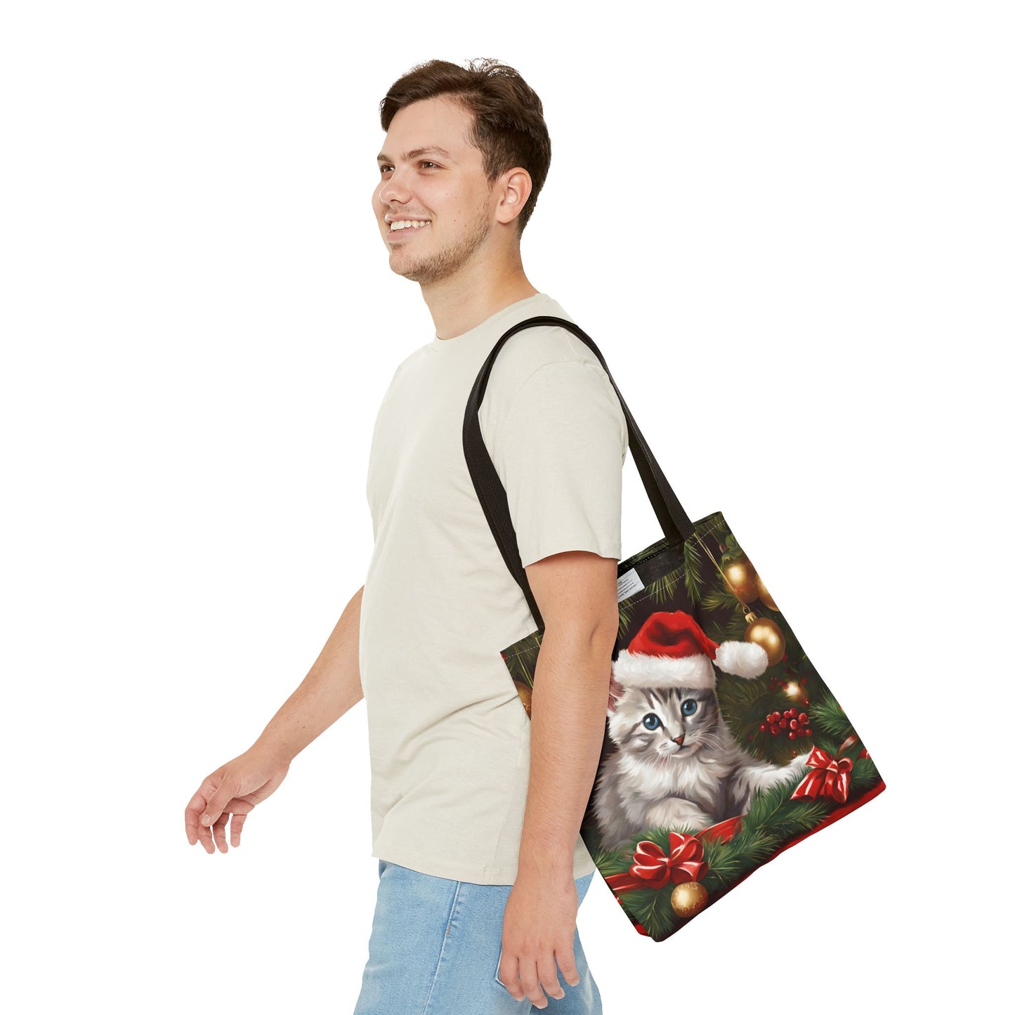 Christmas Kitten Christmas Tote Bag