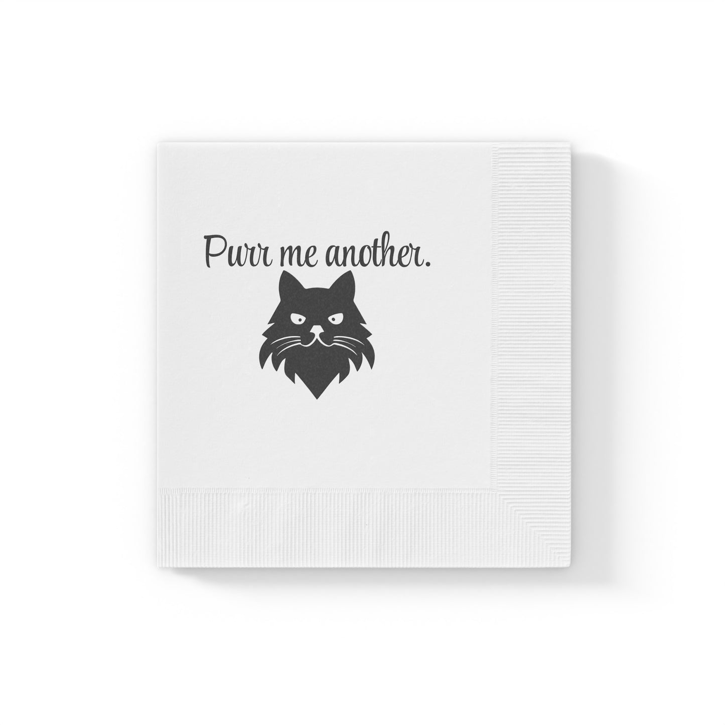 Purr Me Another White Coined Napkins