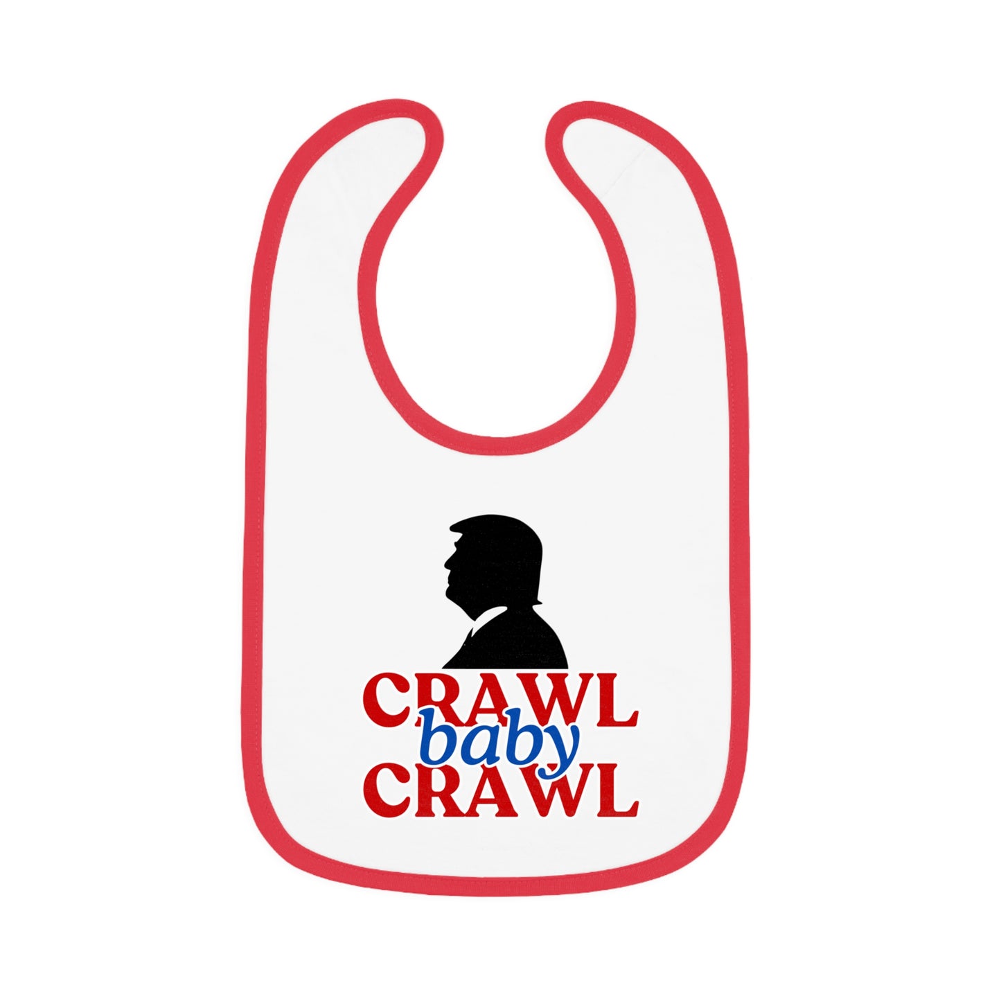 Crawl Baby Crawl Bib - Fun Contrast Trim Jersey Bib for Your Little One