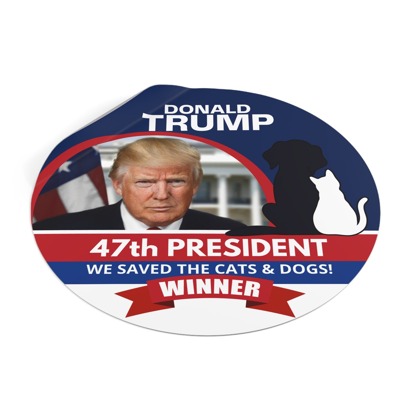 Trump 47th President Round Vinyl Stickers