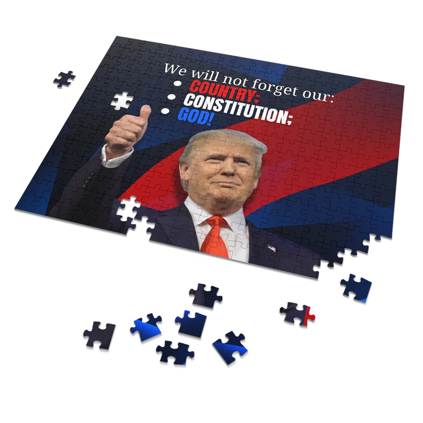 Donald Trump Jigsaw Puzzle with Tin