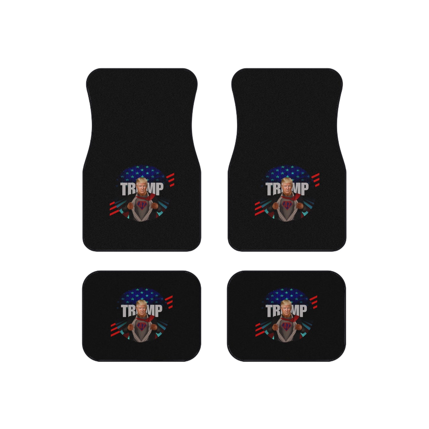 Patriotic Car Mats Set - Trump Inspired Design - Set of 4