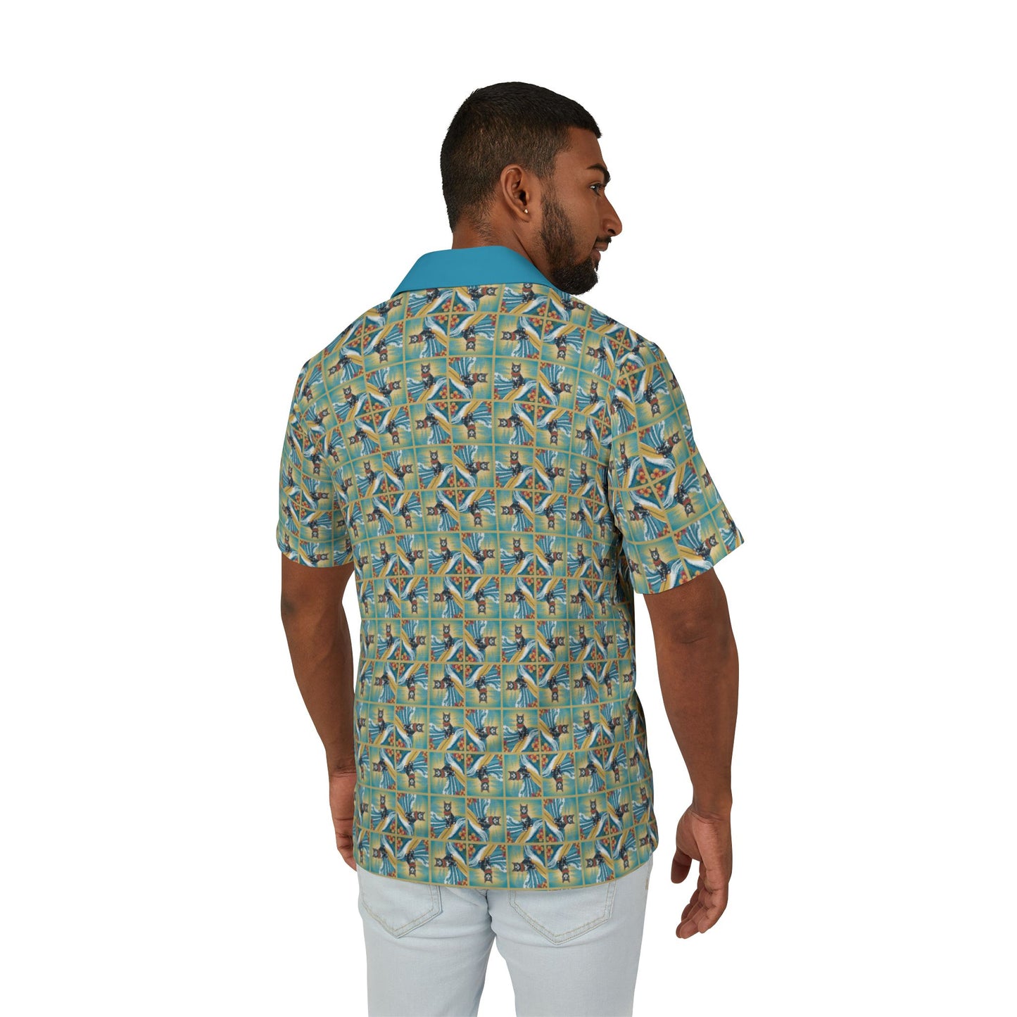 Surfer Kitties Men's Hawaiian Camp Shirt