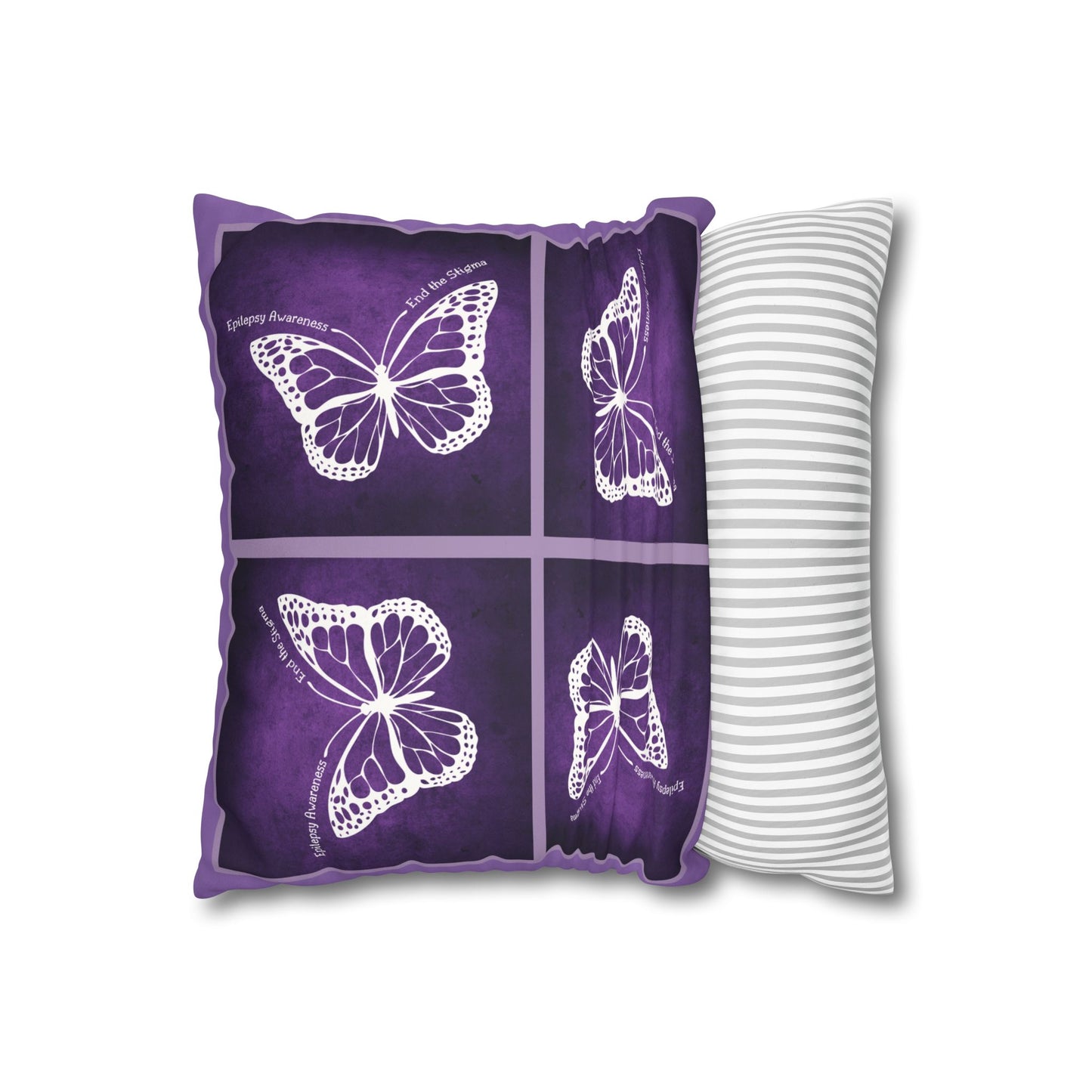 Butterfly Faux Suede Pillowcase for Epilepsy Awareness