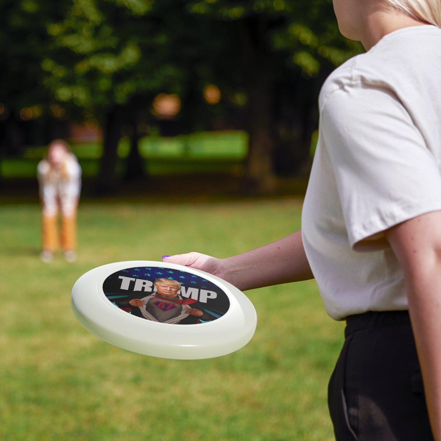 Trump Superhero Frisbee – Fun Outdoor Toy for Fans & Events