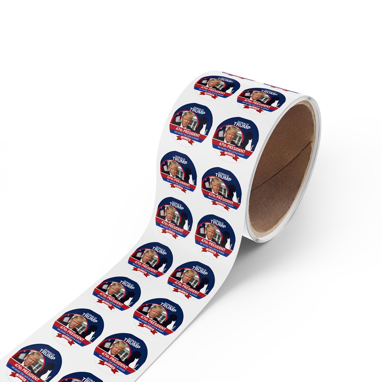 Trump 47th President Round Sticker Label Rolls