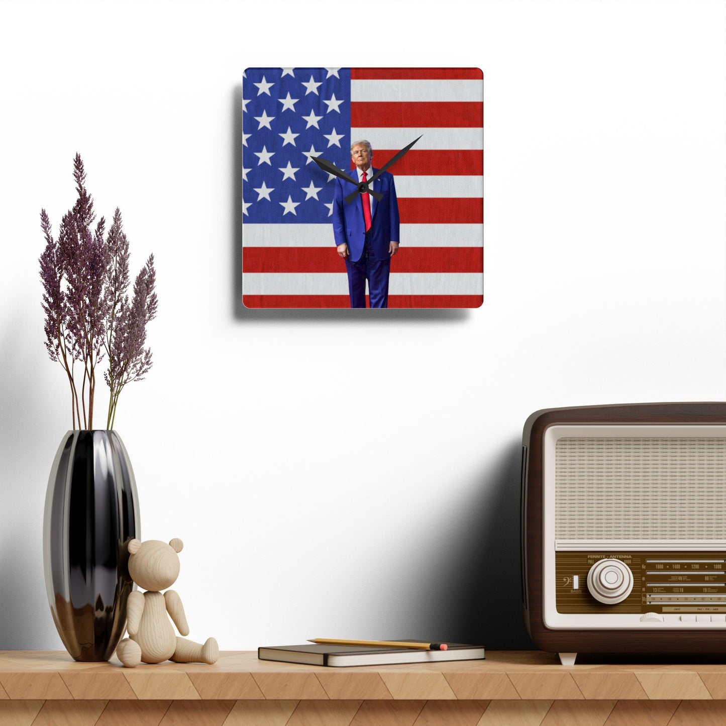 Patriotic Donald Trump Acrylic Wall Clock