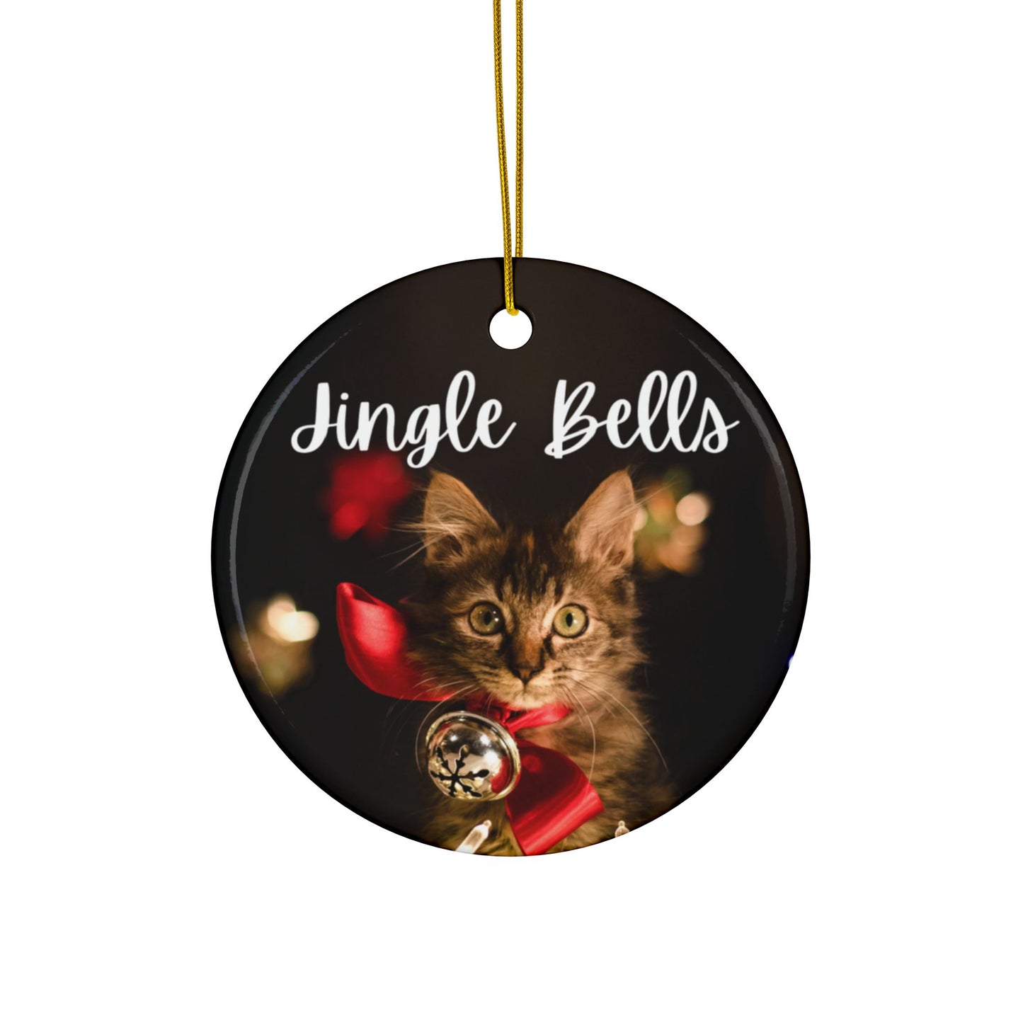 Jingle Bells Ceramic Ornament, 2-Side Print