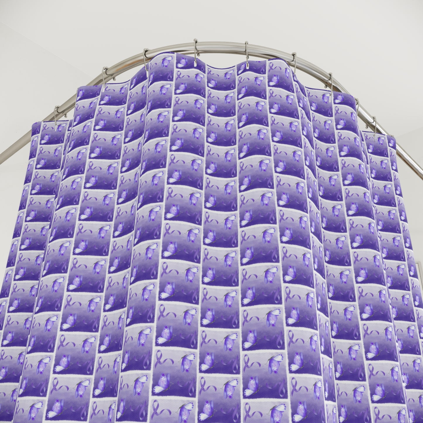 Purple Ribbon Epilepsy Awareness Shower Curtains