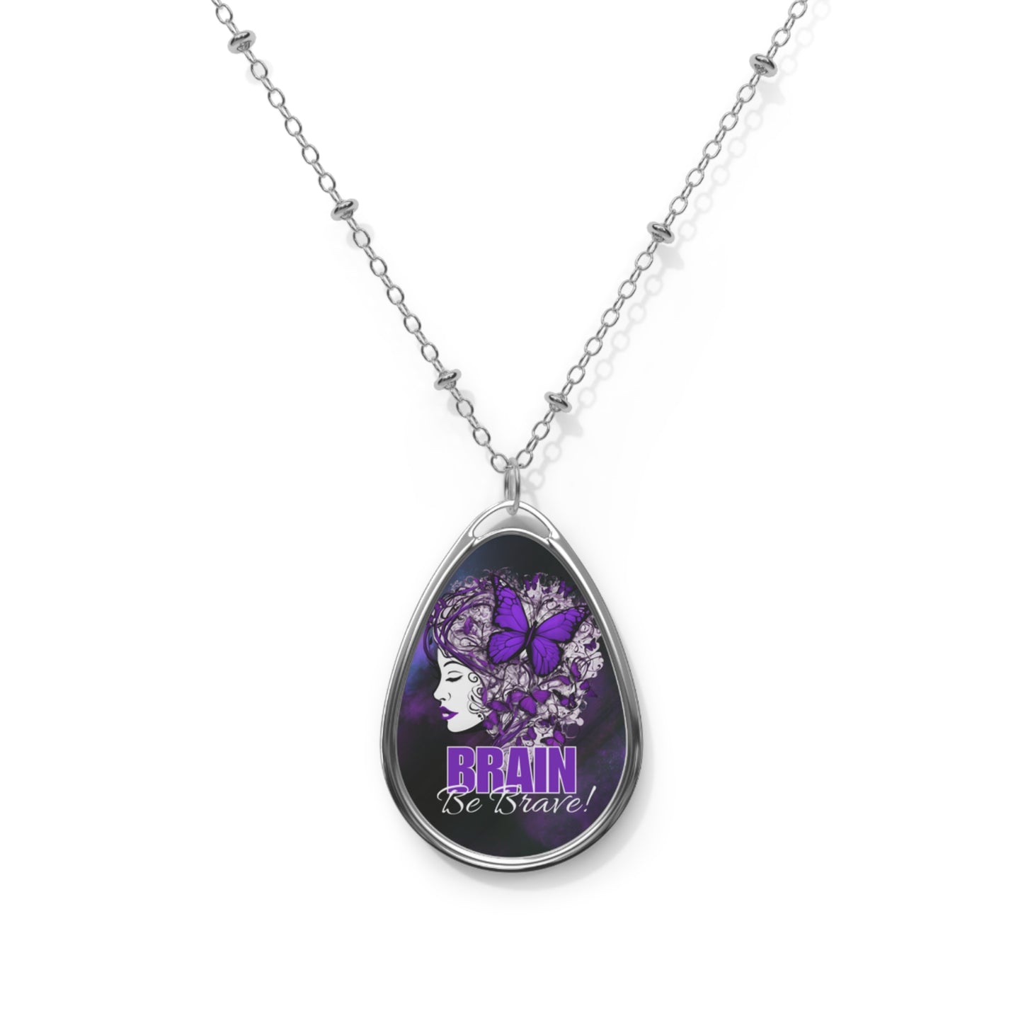 Beautiful Brain Be Brave Oval Necklace