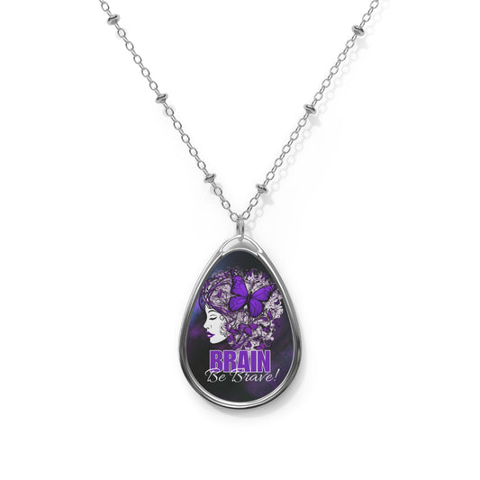 Beautiful Brain Be Brave Oval Necklace