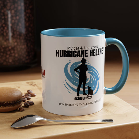 Hurricane Helene Survivor Accent Coffee Mug (11, 15oz)