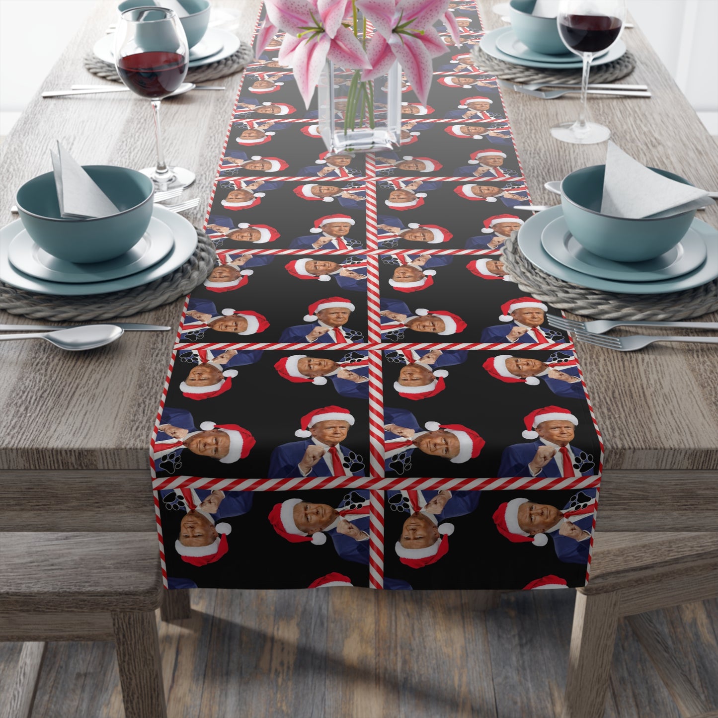 Trump Novelty Christmas Table Runner (Cotton, Poly)