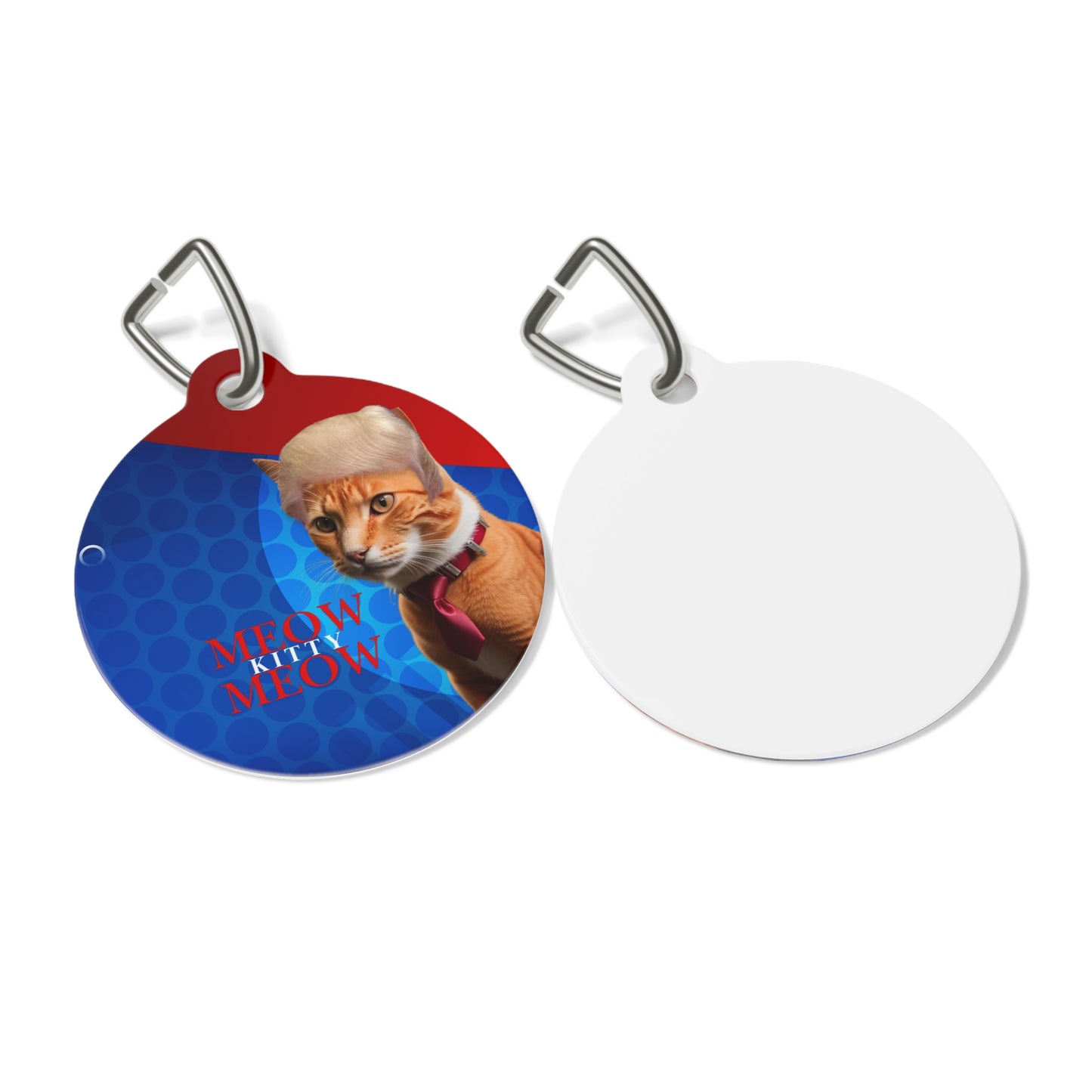 Funny Cat Pet Tag - 'Meow Kitty Meow' Personalized ID Tag for Cats