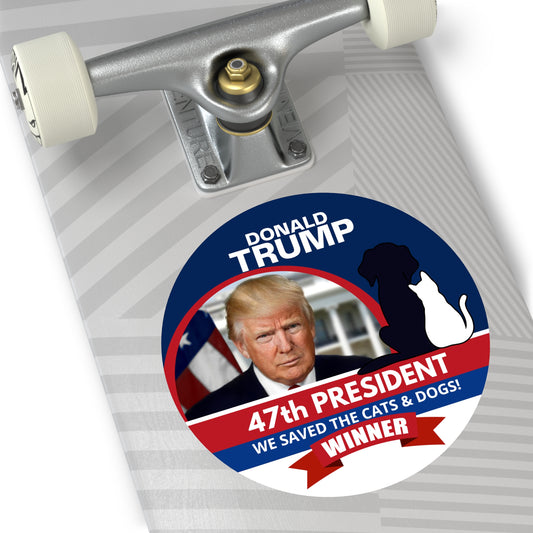 Trump 47th President Round Vinyl Stickers