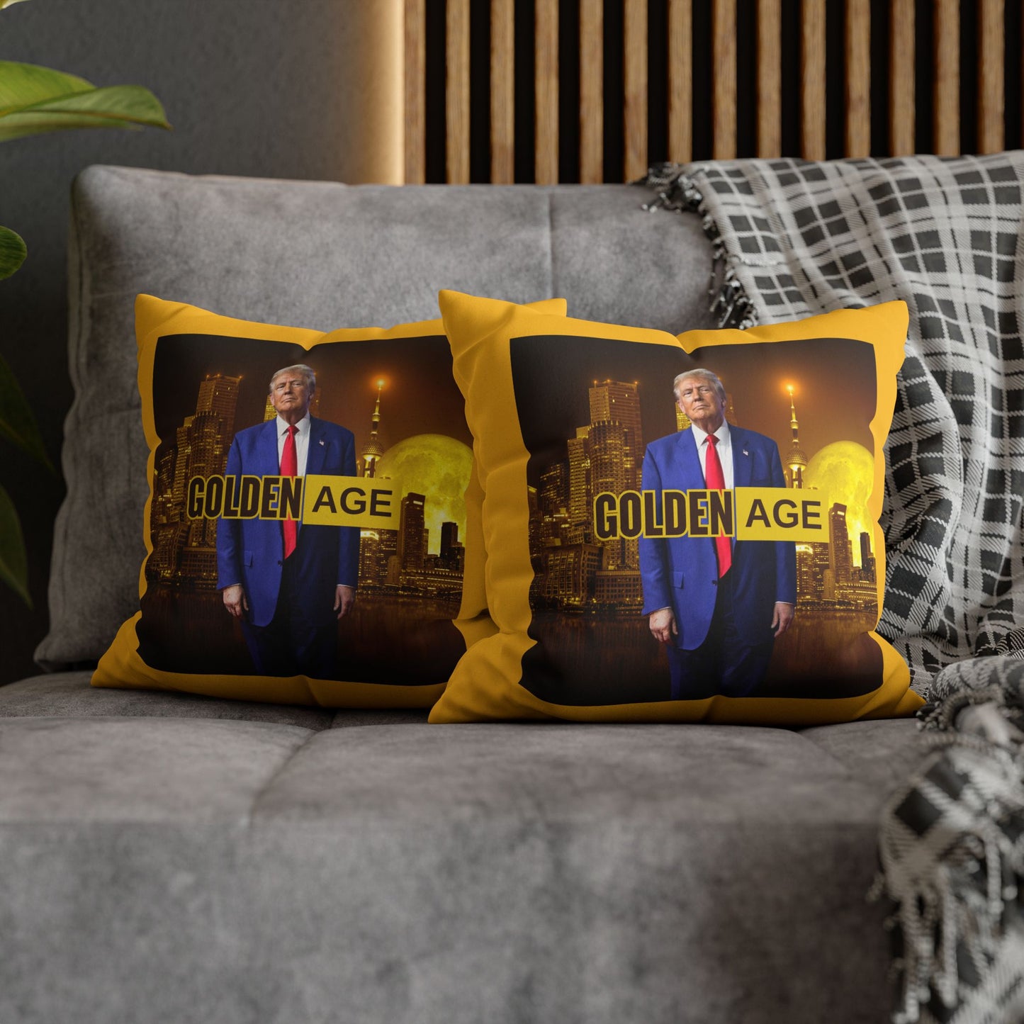 Golden Age Faux Suede Pillowcase - Unique Home Decor for Political Enthusiasts